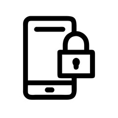 Aufkleber - Smartphone security icon with padlock symbol. Use for mobile security apps, login screens, and data privacy guides.