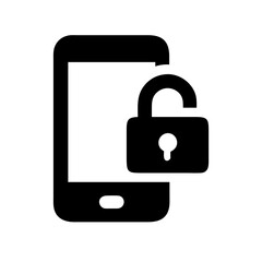 Aufkleber - Smartphone security icon with padlock symbol. Use for mobile security apps, login screens, and data privacy guides.