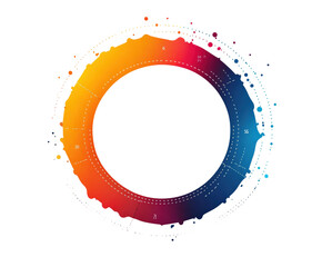 Wall Mural - Dynamic colorful circular design digital abstract vibrant concept isolated on transparent background