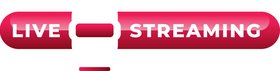 Live Streaming Button Design Red Glossy Online Broadcast Interface Element