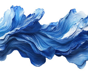 Wall Mural - Dynamic abstract blue waves digital contemporary environment isolated on transparent background