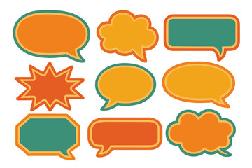 Poster - speech bubbles in various shapes and colors for communication and design purposes