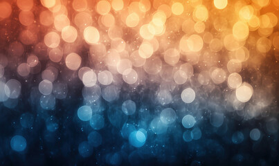 Poster - Colorful bokeh background with warm orange and cool blue tones for creative designs.