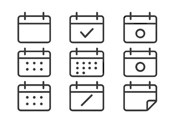 Poster - Vector illustration of various calendar icons showcasing different states and functions for effective time management