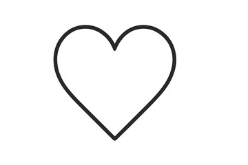 Poster - Simple flat vector illustration of a heart shape on a white background for use in design projects and creative works