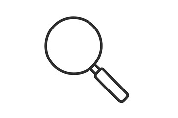 Poster - Flat vector illustration of a magnifying glass symbolizing search and discovery in minimalist design style