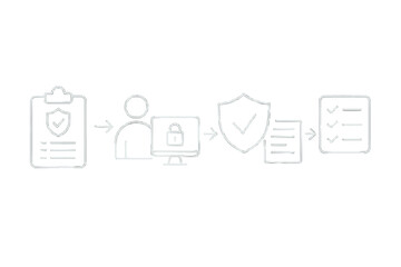 Poster - Illustration of the step-by-step process of online security verification and data protection practices
