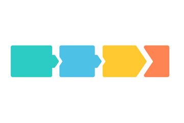 Poster - Abstract flat vector illustration of colorful arrows indicating direction on a plain background with a modern design