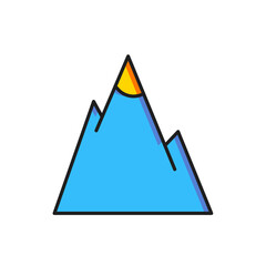 Poster - Color Mountains icon isolated on white background. Symbol of victory or success concept. Flat filled outline style with shadow. Vector