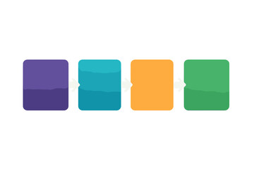 Poster - Flat vector illustration of colorful squares arranged in a sequence indicating a progression or flow