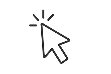 Fototapete - Cursor icon in a flat vector illustration representing digital interaction and technology use