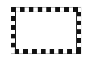 Poster - Creative flat vector illustration of a blank film strip with checkerboard border design for artistic projects and media