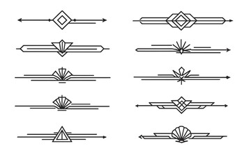 Poster - Elegant geometric borders and dividers for graphic design use in various projects and presentations