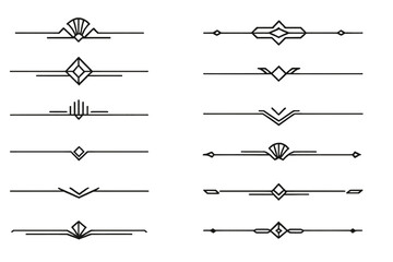 Poster - Elegant flat vector illustration of decorative line dividers ideal for graphic design and print projects in various styles