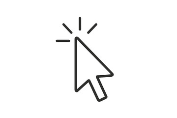 Fototapete - Cursor clicking with rays radiating from the tip, symbolizing action and interaction in digital environments