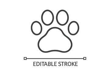 Poster - Paw print outline vector illustration with editable stroke suitable for various designs