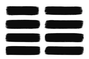 Poster - Vector illustration of black paint strokes arranged in two horizontal groups on white background for design projects