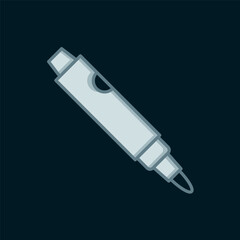 Poster - Line Marker pen icon isolated on black background. Flat filled outline style with shadow. Vector