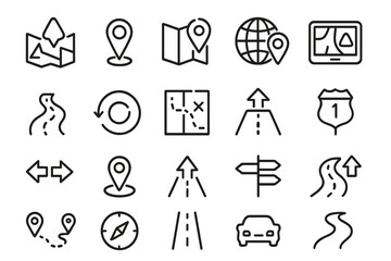 Poster - Vector illustration depicting various navigation elements and maps ideal for travel and adventure planning