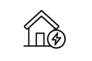 Poster - Modern vector illustration of a house with an energy symbol representing sustainability and renewable energy sources