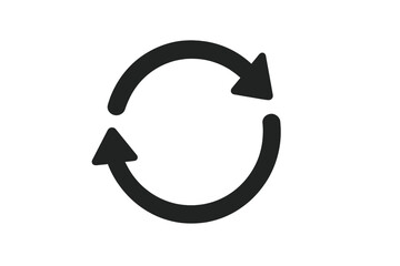 Poster - Vector illustration of a circular refresh symbol with arrows indicating a repeat cycle for design and interface usage