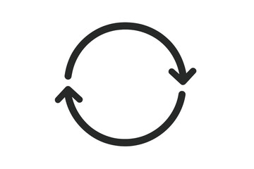Poster - Icon representation of a circular refresh symbol with two arrows indicating aloop or recycling concept in a flat vector illustration