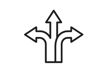 Poster - Vector illustration of directional arrows signifying choices and paths in a minimalist design