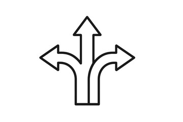 Poster - Directional arrows indicating choices and pathways in a flat vector design suitable for illustrations and graphics