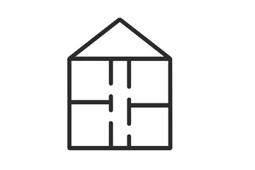 Poster - Simple flat vector illustration of a house design with geometric lines and minimalistic style