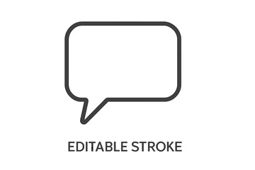 Poster - Flat vector illustration of a speech bubble design element featuring editable stroke for customization