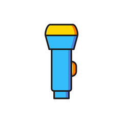 Poster - Color Flashlight icon isolated on white background. Flat filled outline style with shadow. Vector