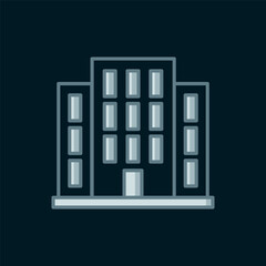 Poster - Line House icon isolated on black background. Home symbol. Flat filled outline style with shadow. Vector