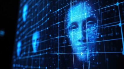 Poster - Digital face grid technology security and data