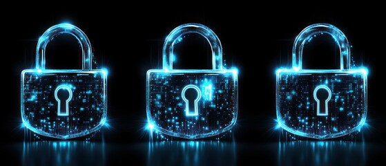 Poster - Glowing digital locks