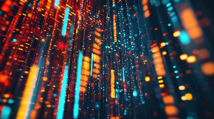 Poster - abstract data stream vibrant colours