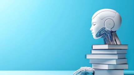 Poster - Robot head on books ai and education