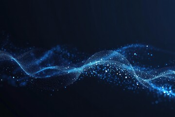 Poster - Abstract blue particle wave background