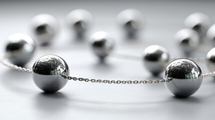 Poster - Silver ball and chain capturing attention with its intriguing design and symbolism of strength and resilience in a setting