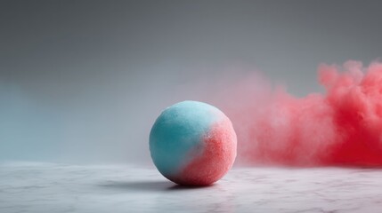 Poster - Vibrantly colored blue and red egg showcasing artistic design and symbolic representation of duality