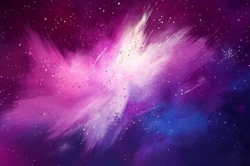 Fototapete - Vibrant Cosmic Explosion Abstract Art in Pink, Purple, and Blue Hues