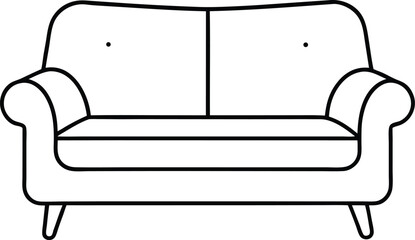 Wall Mural - stylish couch illustration in continuous line art drawing style capturing form and function with art