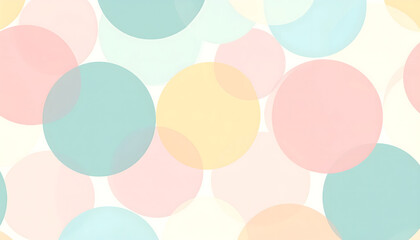Poster - Pastel Circles on a White Backdrop An Abstract Arrangement of Round Shapes Creating a Playful and Whimsical Background Design with a Soft Aesthetic