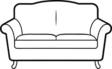 Wall Mural - elegant couch in continuous line art drawing style designed to reflect simplicity and comfort great 