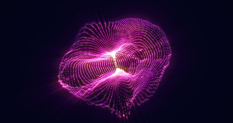 Fototapete - Vibrant purple and magenta light explosion in a dark background, symbolizing energy and creativity in digital design