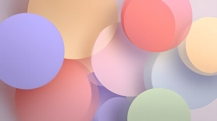 Poster - A Collection of Harmonious Pastel Spheres Floating Gently in a Softly Lit Dreamscape A Gentle Abstract Background Texture