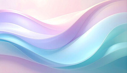 Poster - Abstract Pastel Background Wavy Shapes and Gradient Colors Soft Texture Design Art Background for Presentation Desktop or Advertisement