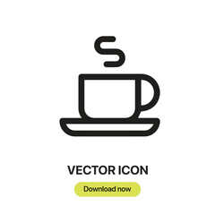 Fototapete - Coffee Cup icon vector. Linear-style sign for mobile concept and web design. Coffee Cup symbol illustration. Pixel vector graphics - Vector.