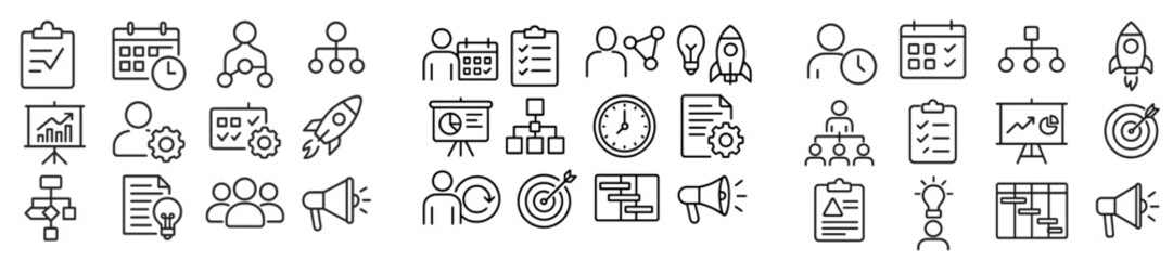 Leinwandbilder - Collection of web icons represented in line style for digital applications and website interfaces