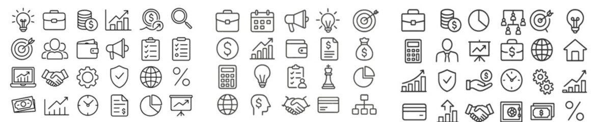 Fototapete - Set of web icons designed in line style for various digital applications and purposes