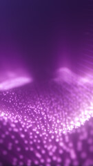 Poster - digital purple glowing wave of particles with soft depth of field. futuristic data or energy flow vi
